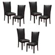 Pemberly Row Wood and Faux Leather Dining Room Side Chair in Espresso (Set of 6)