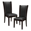 Pemberly Row Wood and Faux Leather Dining Room Side Chair in Espresso (Set of 4)