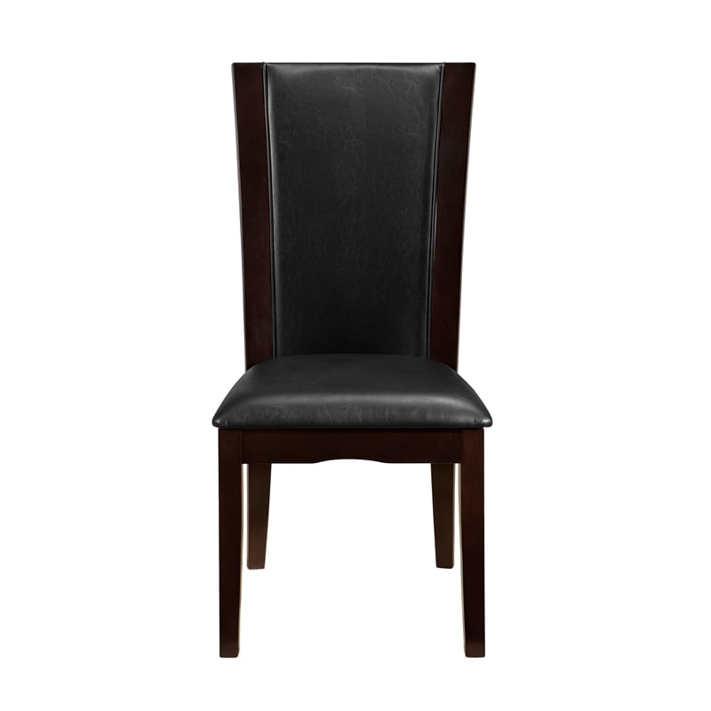 Pemberly Row Wood and Faux Leather Dining Room Side Chair in Espresso (Set of 4)