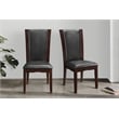Pemberly Row Wood and Faux Leather Dining Room Side Chair in Espresso (Set of 4)
