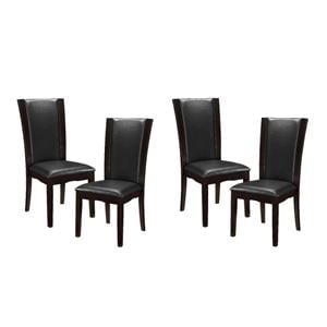 Pemberly Row Wood and Faux Leather Dining Room Side Chair in Espresso (Set of 4)