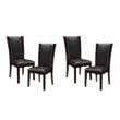 Pemberly Row Wood and Faux Leather Dining Room Side Chair in Espresso (Set of 4)