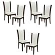 Pemberly Row Wood and Faux Leather Dining Room Side Chair in Espresso (Set of 6)