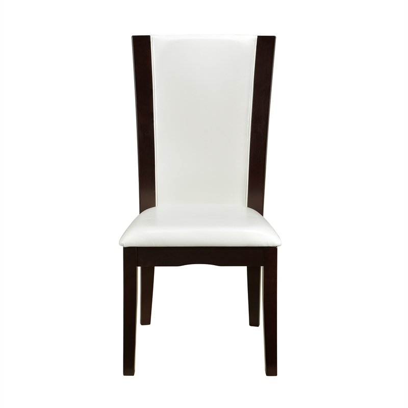 Pemberly Row Wood and Faux Leather Dining Room Side Chair in Espresso (Set of 4)