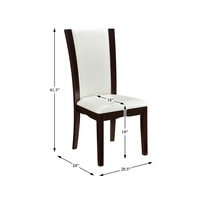 Pemberly Row Wood and Faux Leather Dining Room Side Chair in Espresso (Set of 4)