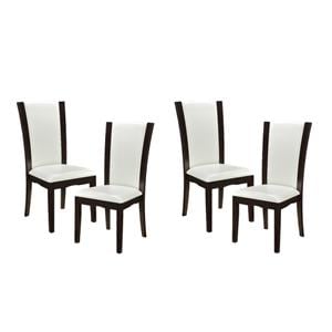 Pemberly Row Wood and Faux Leather Dining Room Side Chair in Espresso (Set of 4)