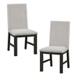 Pemberly Row Wood and Fabric Dining Room Chairs in Antique Black (Set of 6)