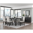 Pemberly Row Wood and Fabric Dining Room Chairs in Antique Black (Set of 4)