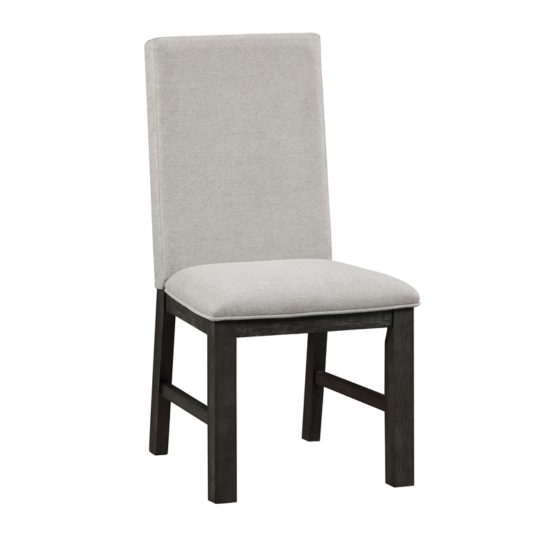 Pemberly Row Wood and Fabric Dining Room Chairs in Antique Black (Set of 4)