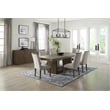 Pemberly Row Wood and Fabric Dining Room Chairs in Brown (Set of 6)