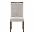 Pemberly Row Wood and Fabric Dining Room Chairs in Brown (Set of 6)