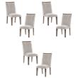 Pemberly Row Wood and Fabric Dining Room Chairs in Brown (Set of 6)