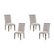 Pemberly Row Wood and Fabric Dining Room Chairs in Brown (Set of 4)