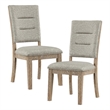 Pemberly Row Wood and Fabric Dining Room Side Chair in Beige (Set of 6)