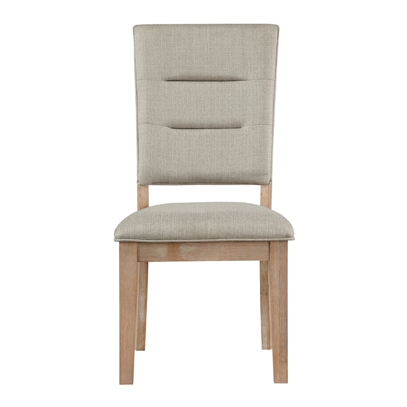 Pemberly Row Wood and Fabric Dining Room Side Chair in Beige (Set of 6)
