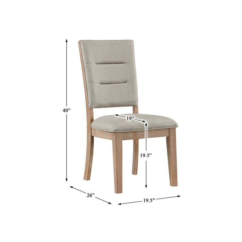 Pemberly Row Wood and Fabric Dining Room Side Chair in Beige (Set of 4)