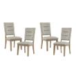 Pemberly Row Wood and Fabric Dining Room Side Chair in Beige (Set of 4)