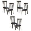 Pemberly Row Faux Leather Dining Room Side Chair in Black (Set of 6)