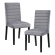 Pemberly Row Wood and Velvet Upholstery Dining Side Chair in Gray (Set of 4)