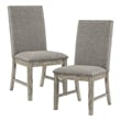 Pemberly Row Wood and Fabric Dining Chairs in Brownish Gray (Set of 6)