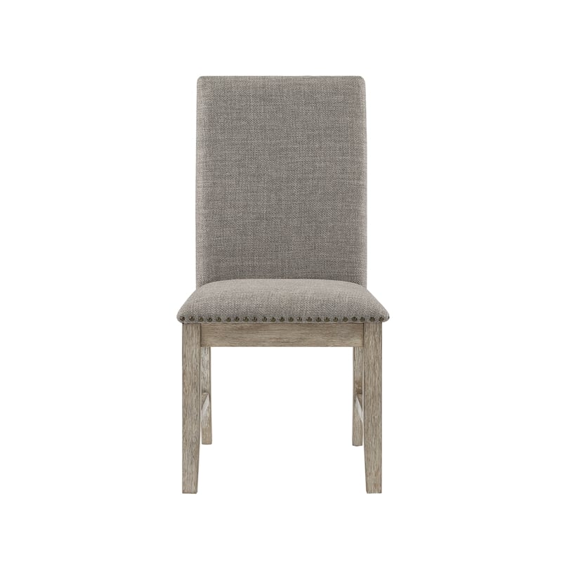 Pemberly Row Wood and Fabric Dining Chairs in Brownish Gray (Set of 6)