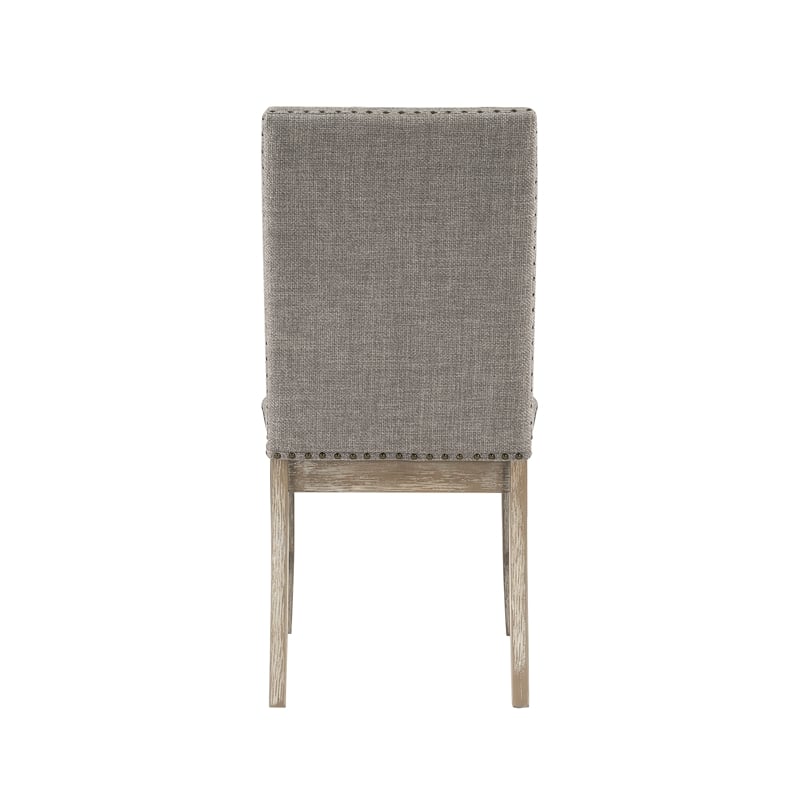 Pemberly Row Wood and Fabric Dining Chairs in Brownish Gray (Set of 6)