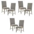 Pemberly Row Wood and Fabric Dining Chairs in Brownish Gray (Set of 6)