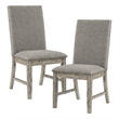 Pemberly Row Wood and Fabric Dining Chairs in Brownish Gray (Set of 4)