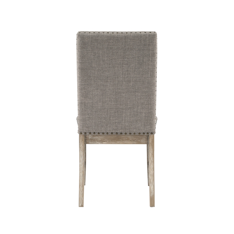 Pemberly Row Wood and Fabric Dining Chairs in Brownish Gray (Set of 4)