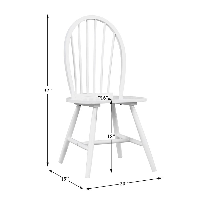 Pemberly Row Wood Dining Room Side Chair - Set of 6 in White