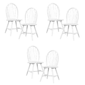 Pemberly Row Wood Dining Room Side Chair - Set of 6 in White