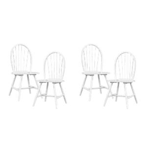 Pemberly Row Wood Dining Room Side Chair - Set of 4 in White