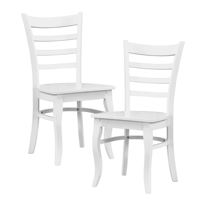 Pemberly Row Wood Dining Room Side Chair - Set of 4 in White