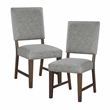 Pemberly Row Wood & Fabric Dining Room Set of 6 Side Chair in Gray