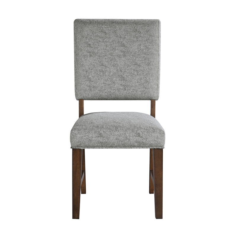 Pemberly Row Wood & Fabric Dining Room Set of 6 Side Chair in Gray