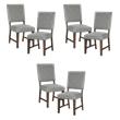 Pemberly Row Wood & Fabric Dining Room Set of 6 Side Chair in Gray