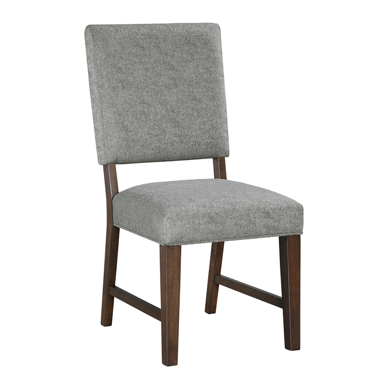 Pemberly Row Wood & Fabric Dining Room Set of 4 Side Chair in Gray