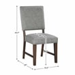 Pemberly Row Wood & Fabric Dining Room Set of 4 Side Chair in Gray