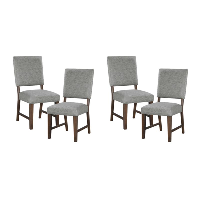 Pemberly Row Wood & Fabric Dining Room Set of 4 Side Chair in Gray