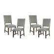Pemberly Row Wood & Fabric Dining Room Set of 4 Side Chair in Gray