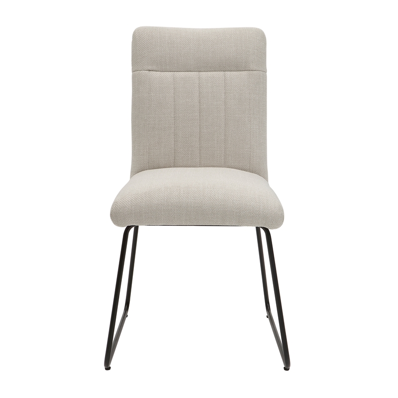 Pemberly Row Metal & Fabric Dining Room Set of 4 Side Chair in Beige