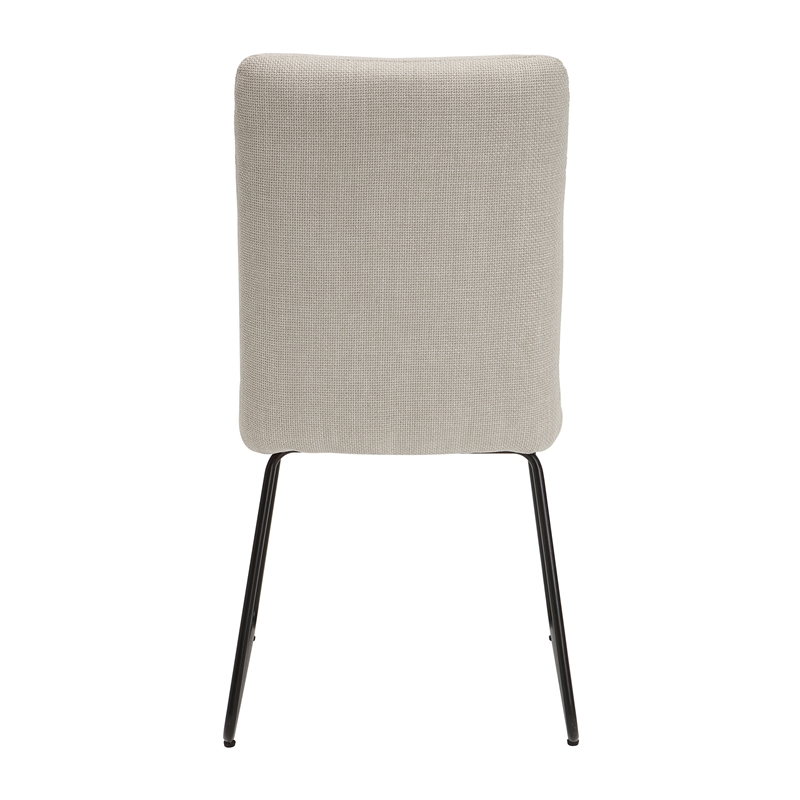 Pemberly Row Metal & Fabric Dining Room Set of 4 Side Chair in Beige