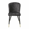 Pemberly Row Metal & Velvet Dining Room Set of 6 Side Chair in Charcoal