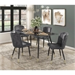 Pemberly Row Metal & Velvet Dining Room Set of 4 Side Chair in Charcoal