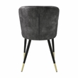 Pemberly Row Metal & Velvet Dining Room Set of 4 Side Chair in Charcoal