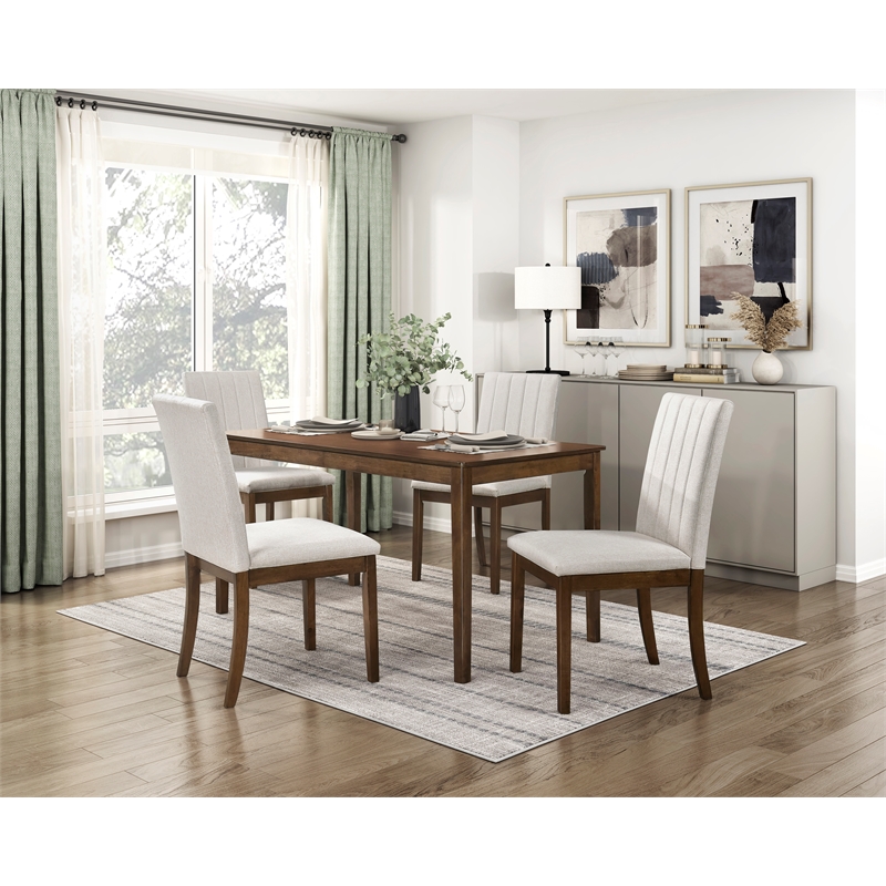 Pemberly Row Textured Dining Room Side Chair - Set of 6 in Beige