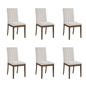 Pemberly Row Textured Dining Room Side Chair - Set of 6 in Beige