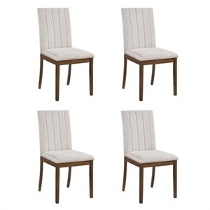 Pemberly Row Textured Dining Room Side Chair - Set of 4 in Beige