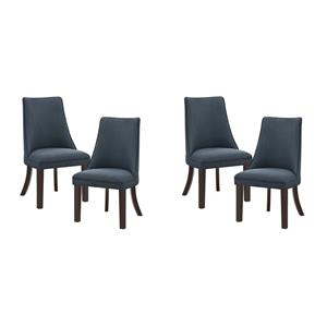 Pemberly Row Textured Dining Room Side Chair - Set of 4 in Blue Gray