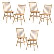 Pemberly Row Asian Hardwood Dining Room Side Chair - Set of 6 in Natural Oak